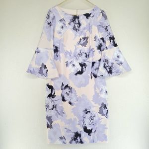 Calvin Klein Scuba Bell Floral Dress Size 8